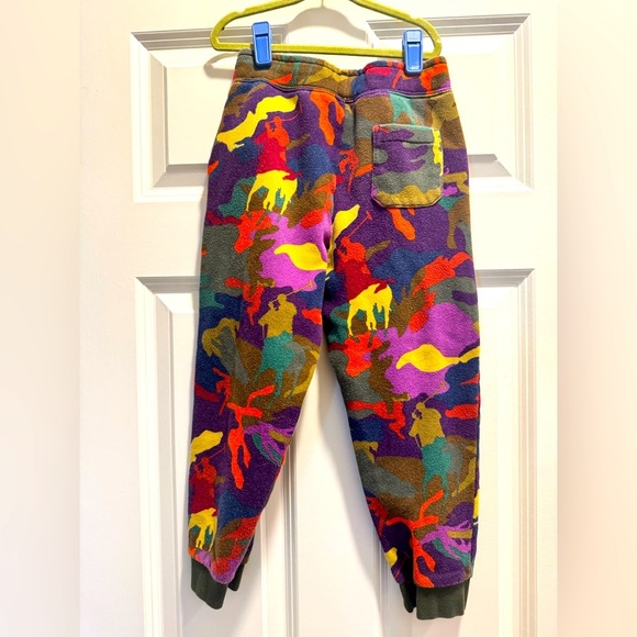 POLO BY RALPH LAUREN Sz 7 Colorful Kids Camo Joggers with Fleece Interior - Picture 3 of 4